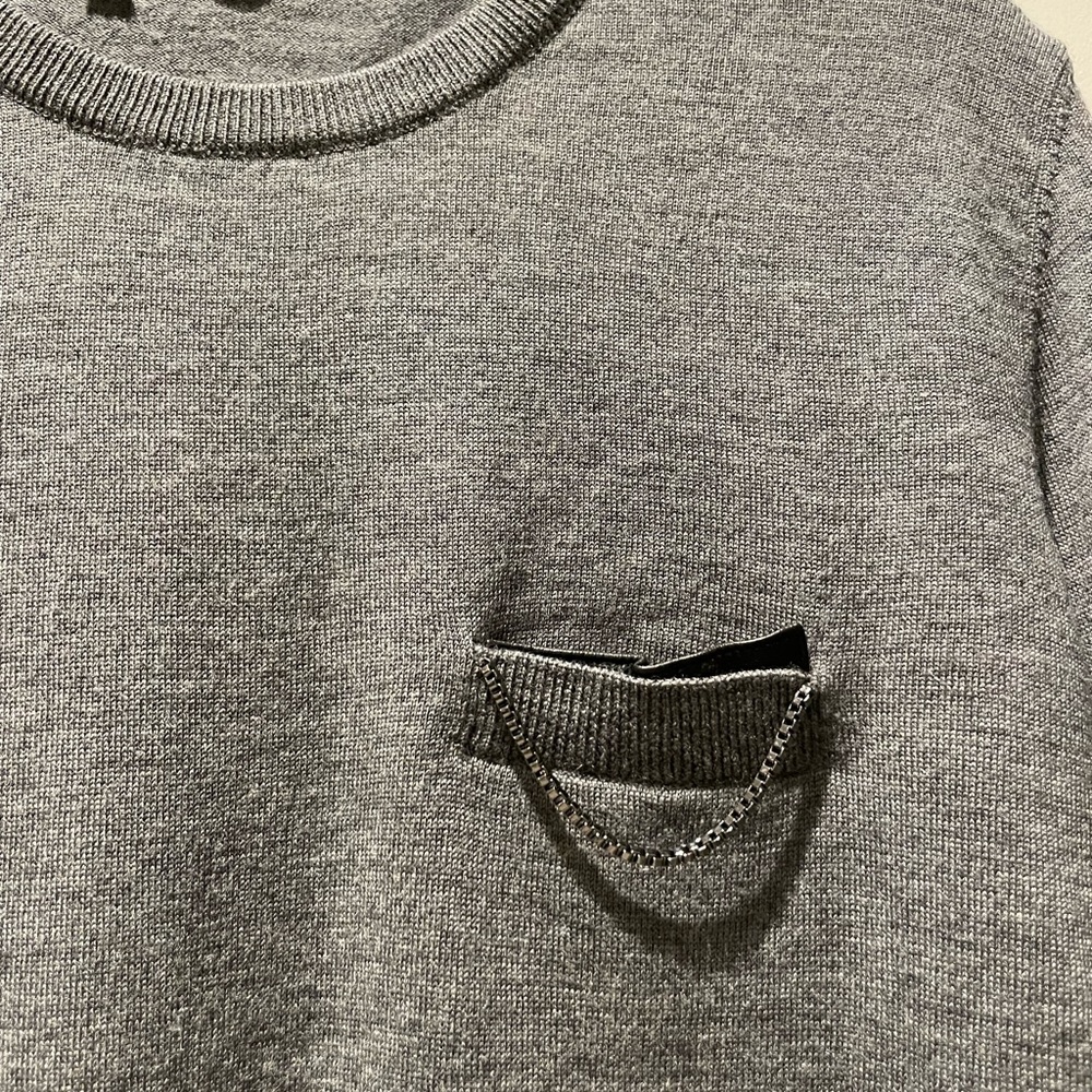 The Kooples gray sweater with a leather detail